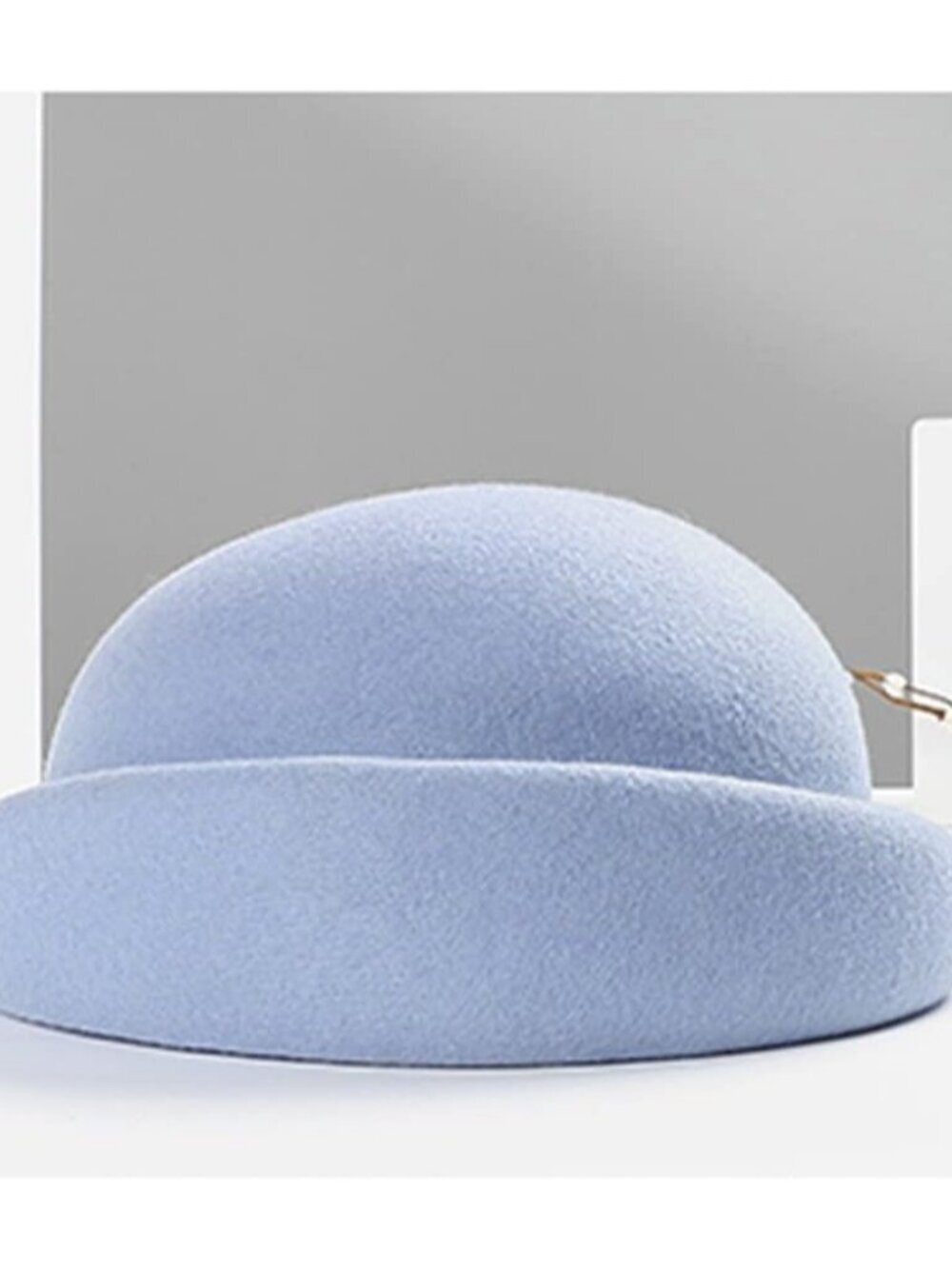 Women's Wool Felt Ribbon French Fashion Vintage Millinery Beret Hats Haze Blue - Picture 5 of 5